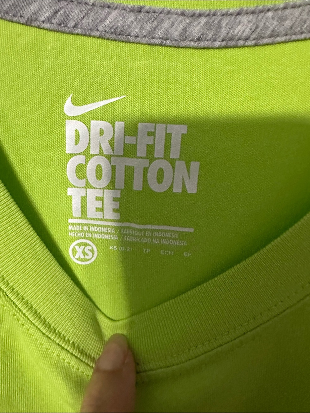Nike Lime Green Dri-FIT Cotton Tee Tank Top - Picture 12 of 13